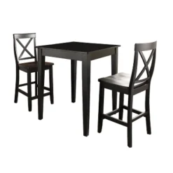 3pc Pub Dining Set With X-Back Stools Black - Crosley -Baxton Studio Sale Shop GUEST 6062a69a 806b 46a3 8ffb 28bb8f0eb62a