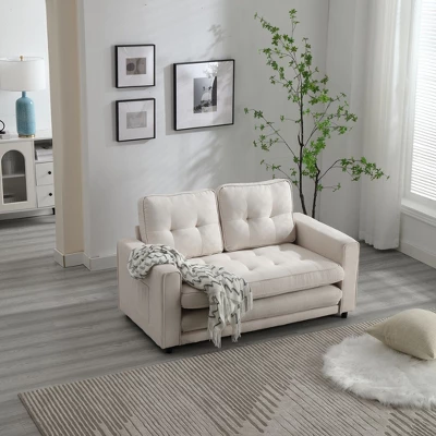 CAVINAS Futon Sofa Bed, Modern Pull Out Couch, Space Saving Loveseat Sofa, Convertible Sofa Bed For Living Room, Bedroom 5 CAVINAS Futon Sofa Bed, Modern Pull Out Couch, Space Saving Loveseat Sofa, Convertible Sofa Bed For Living Room, Bedroom - Image 5