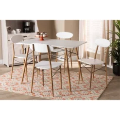 5pc Wayne White And Walnut Metal Dining Set Gray - Baxton Studio 10 5pc Wayne White And Walnut Metal Dining Set Gray - Baxton Studio -Baxton Studio Sale Shop GUEST 607b7106 3c55 4ae3 aa49 5a0c98580572