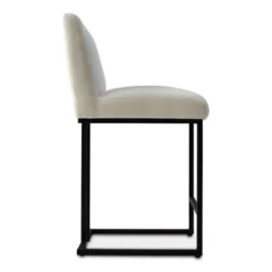 Set Of 2 Mason 25" Contemporary Armless Upholstered Fabric With Black Metal Sled Legs Counter Height Barstools-The Pop Maison -Baxton Studio Sale Shop GUEST 607e07d2 d01f 4344 8ba5 04ab003389d7