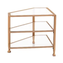 Jamel Metal/Glass Corner TV Stand For TVs Up To 33" Gold - Aiden Lane -Baxton Studio Sale Shop GUEST 60888878 3e9e 4a79 afe6 6a0e3ca9c2e6