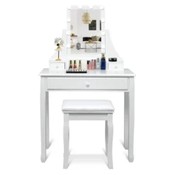 Tangkula Make-Up Vanity Table Dresser Set W/LED Light & Padded Stool -Baxton Studio Sale Shop GUEST 60a9e6ff 9844 4dbe 9f3c 6279eea8ff8c