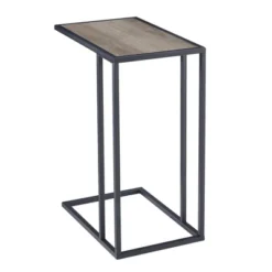 23" Modern Rectangle Two-Tone C Side Table With Metal Base - Saracina Home -Baxton Studio Sale Shop GUEST 60d202d8 3d4a 432c abd0 7647db4d46f5