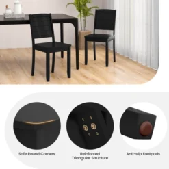 Tangkula 4 PCS Armless Wood Dining Chair W/ Rubber Wood Legs Curved Backrest Kitchen -Baxton Studio Sale Shop GUEST 6144aa7f f5ee 4d95 b8da 741ef176cf82