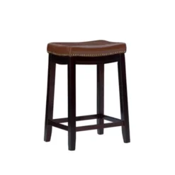 Claridge Leather Saddle Counter Height Barstool - Linon 34 Claridge Leather Saddle Counter Height Barstool - Linon -Baxton Studio Sale Shop GUEST 61538136 ede9 4371 ae47 bd209609ffac
