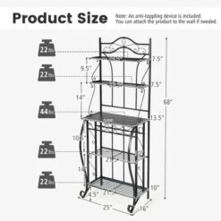 Costway 5-Tier Metal Kitchen Bakers Rack Microwave Storage Rack Oven Stand With Wine Organizer 11 Costway 5-Tier Metal Kitchen Bakers Rack Microwave Storage Rack Oven Stand With Wine Organizer -Baxton Studio Sale Shop GUEST 618bcf96 b2fa 447d ab9a b8afbe909e76