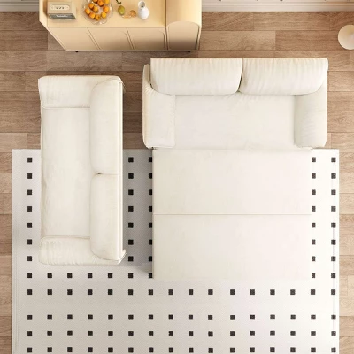 Modern Queen Size Pull-Out Sleeper Sofa Bed With Storage, 3-in-1 Convertible Sleeper Sofa Couch For Small Apartment Or Living Room–The Pop Home 2 Modern Queen Size Pull-Out Sleeper Sofa Bed With Storage, 3-in-1 Convertible Sleeper Sofa Couch For Small Apartment Or Living Room–The Pop Home - Image 2