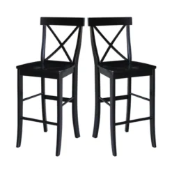 30" Martha X Back Barstool Jet Black - International Concepts 16 30" Martha X Back Barstool Jet Black - International Concepts -Baxton Studio Sale Shop GUEST 62bfc8d3 7203 42a1 92b1 9e1bf8777473