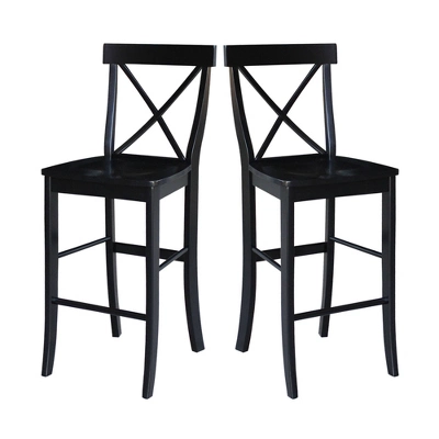 30" Martha X Back Barstool Jet Black - International Concepts 8 30" Martha X Back Barstool Jet Black - International Concepts - Image 8