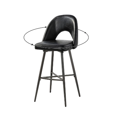 Thadeo Modern Bar Stool,set Of 2 With Cutout Design | ARTFUL LIVING DESIGN 2 Thadeo Modern Bar Stool,set Of 2 With Cutout Design | ARTFUL LIVING DESIGN - Image 2