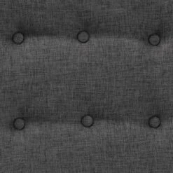 Jeanine Fabric And Wood Ottoman Footstool Dark Gray/Walnut Brown - Baxton Studio: Japandi Inspired, Rubberwood Frame, Button-Tufted -Baxton Studio Sale Shop GUEST 6420a68d 203d 42d9 884d a28540e1375e