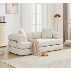 NicBex Oversized Upholstered Floor Sofa Bed With Convertible Folding Design,2-Seater Futon Couch Sleeper Sofa For Living Room,Bedroom -Baxton Studio Sale Shop GUEST 6479d1e2 4fcc 444a b5a7 53e98431473d