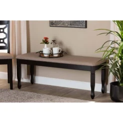 Corey Fabric Upholstered And Wood Dining Bench - Baxton Studio -Baxton Studio Sale Shop GUEST 64ae1566 84af 409e 84fa dca1075d1918