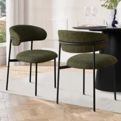 Merida Dining Chair Set Of 2, Simple Design Armless Side Chairs With Metal Legs For Kitchen, Dining Room & Living Space-Maison Boucle 19 Merida Dining Chair Set Of 2, Simple Design Armless Side Chairs With Metal Legs For Kitchen, Dining Room & Living Space-Maison Boucle -Baxton Studio Sale Shop GUEST 64fe7335 8a81 42a8 b247 67d0f7323221