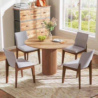 Tangkula Wooden Dining Chairs Of 4 W/ Added Cushions High Curved Back For Dining Room 1 Tangkula Wooden Dining Chairs Of 4 W/ Added Cushions High Curved Back For Dining Room