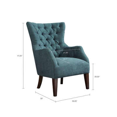 Lilith Button Tufted Wing Chair - Teal 5 Lilith Button Tufted Wing Chair - Teal - Image 5