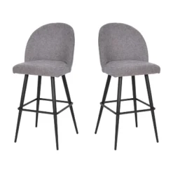 Merrick Lane Set Of 2 Modern Armless Barstools With Contoured Backs, Steel Frames, And Integrated Footrests -Baxton Studio Sale Shop GUEST 65554076 0741 4e9f bf29 c8628685e9a3