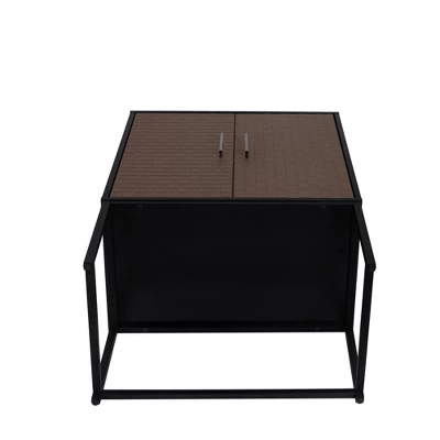 Arina 2 Door Leatherette With Bands Weaving Vision High Accent Cabinet With Adjustable Shelf - The Pop Home 5 Arina 2 Door Leatherette With Bands Weaving Vision High Accent Cabinet With Adjustable Shelf - The Pop Home - Image 5