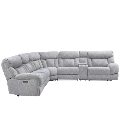 6pc Park City Dual Power Reclining Sectional Sofas Gray - Steve Silver Co. 4 6pc Park City Dual Power Reclining Sectional Sofas Gray - Steve Silver Co. - Image 4
