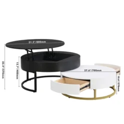 Round Lift Top Nesting Coffee Table Set With Storage Drawers,31.5" & 27.6" Tabletop For Living Room-Baofuwish 10 Round Lift Top Nesting Coffee Table Set With Storage Drawers,31.5" & 27.6" Tabletop For Living Room-Baofuwish -Baxton Studio Sale Shop GUEST 662ef616 4e5c 4d6d b0ef 9eb09b61b10e