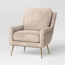Carmine Luxe Arm Accent Chair With Brass Legs - Threshold™ -Baxton Studio Sale Shop GUEST 6652745f 1be4 43f4 b70b d04a0ca617a6