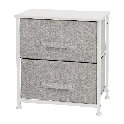 Emma And Oliver 2 Drawer Storage Stand With Wood Top & Dark Fabric Pull Drawers 11 Emma And Oliver 2 Drawer Storage Stand With Wood Top & Dark Fabric Pull Drawers - Image 11