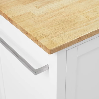 Soren Wood Top Kitchen Island/Cart Natural/White - Crosley 14 Soren Wood Top Kitchen Island/Cart Natural/White - Crosley - Image 14
