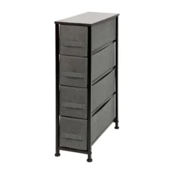 Flash Furniture 4 Drawer Slim Wood Top Cast Iron Frame Vertical Storage Dresser With Easy Pull Fabric Drawers -Baxton Studio Sale Shop GUEST 667ebc45 9181 45bc 86ad fd19d29a809b
