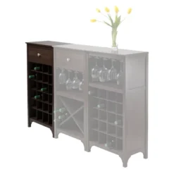 Ancona 24 Bottles Drawer Wine Cabinet Wood/Coffee - Winsome -Baxton Studio Sale Shop GUEST 668e442b b6bc 41ce bfe4 4cf2e3dea708