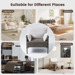Modern 3-Piece Color Clash Back Armchair Sofa Set Loveseat And 2 Accent Chairs For Living Room Set -Baxton Studio Sale Shop GUEST 6691aefe e959 4909 855f 5fbf437465b9