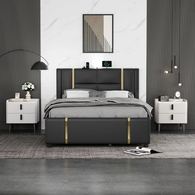 INFURNIC Nightstands Set Of 2 Night Stand With 2 Drawers Marble Pattern Tabletop Modern Design For Bedroom Living Room, White, 19.88"*15.94"*20.16" 2 INFURNIC Nightstands Set Of 2 Night Stand With 2 Drawers Marble Pattern Tabletop Modern Design For Bedroom Living Room, White, 19.88"*15.94"*20.16" - Image 2