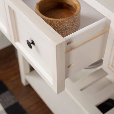 48" Farmhouse Solid Wood 2 Drawer Buffet White - Saracina Home 7 48" Farmhouse Solid Wood 2 Drawer Buffet White - Saracina Home - Image 7