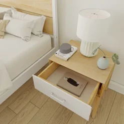 Plank+Beam Solid Wood Duo Queen Bedroom Set With 2 Nightstands, White/Birch -Baxton Studio Sale Shop GUEST 6792e4b2 8f4c 4c59 a010 db61cacddce9