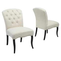 Hallie Fabric Dining Chair Set 2ct - Christopher Knight Home -Baxton Studio Sale Shop GUEST 68566b26 1592 430b bca5 f33567c6cdba