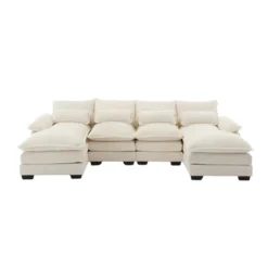 110.63" Modern U-Shaped Sectional Sofa With Pillows, Luxury Chenille Fabric Couch 4W - ModernLuxe -Baxton Studio Sale Shop GUEST 68656755 11c6 4394 aa30 172612fd0fa0