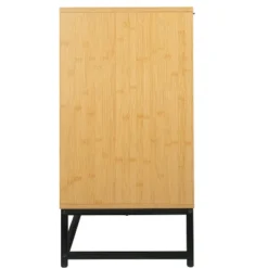 Aash 2-Doors Bamboo Cabinet With Black Metal Legs And 1 Adjustable Inner Shelves - The Pop Maison -Baxton Studio Sale Shop GUEST 68c4478a 48a6 4d3a a9f3 a198dd52844f