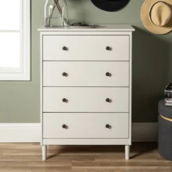 Stiva Classic Mid-Century Modern Vertical 4 Drawer Dresser - Saracina Home -Baxton Studio Sale Shop GUEST 68d4ecb8 3e27 43b1 b59e edd78e340610