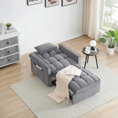 Sofa Bed Chair 3 In 1 Convertible, Recliner, Single Recliner, Suitable For Small Spaces With Adjustable Back 2 Sofa Bed Chair 3 In 1 Convertible, Recliner, Single Recliner, Suitable For Small Spaces With Adjustable Back - Image 2