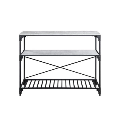 47" Jakob Kitchen Island Black/Concrete Finish - Acme Furniture 3 47" Jakob Kitchen Island Black/Concrete Finish - Acme Furniture - Image 3