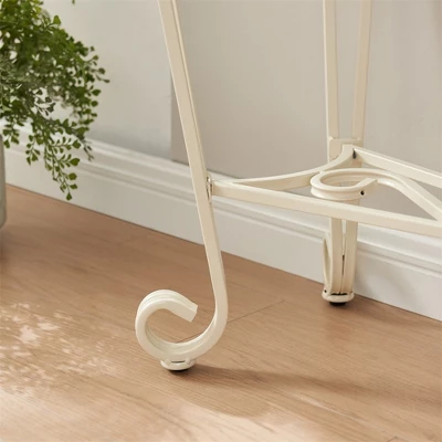 Console Table, Modern Glass Entryway Table Small Sofa Accent Table With Storage, Metal Frame, Easy Assembly, For Living Room, Hallway, Office 4 Console Table, Modern Glass Entryway Table Small Sofa Accent Table With Storage, Metal Frame, Easy Assembly, For Living Room, Hallway, Office - Image 4