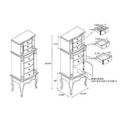 Marie Jewelry Armoire Oak - Powell Company -Baxton Studio Sale Shop GUEST 69969404 e7f4 4588 9c0d ce3762d657c9