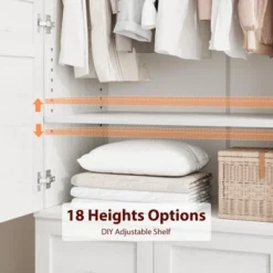 GustoWave Armoire Wardrobe Closet With 4 Doors,72" Wooden Wardrobe Cabinet, Freestanding Tall Clothing Armoire Cabinet With Adjustable Shelves -Baxton Studio Sale Shop GUEST 699dda13 45ac 4fdd b230 6fdc2c66c68b