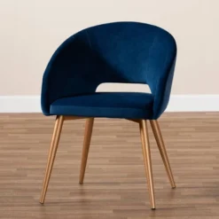 Vianne Velvet Upholstered Metal Dining Chair Navy Blue/Gold - Baxton Studio -Baxton Studio Sale Shop GUEST 69a84d4a 8454 4c20 9a8e 5602203d9ff5