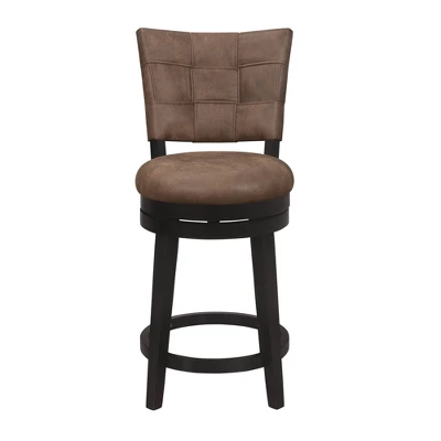 26" Kaede Wood And Upholstered Swivel Counter Height Barstool Black/Chestnut - Hillsdale Furniture 3 26" Kaede Wood And Upholstered Swivel Counter Height Barstool Black/Chestnut - Hillsdale Furniture - Image 3