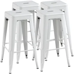 Yaheetech Set Of 4 Metal Backless Counter Height Bar Stools Stackable Chairs -Baxton Studio Sale Shop GUEST 6a1e8591 3a35 46af 92d0 c38d6acaeed4