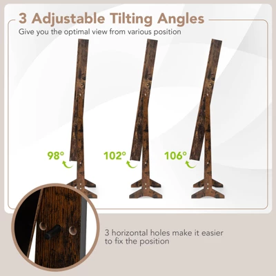 Tangkula Jewelry Mirrored Cabinet Armoire Organizer Storage Box W/ Stand Christmas Gift 6 Tangkula Jewelry Mirrored Cabinet Armoire Organizer Storage Box W/ Stand Christmas Gift - Image 6