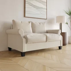 ChaletPosh Linen Love Seat -Baxton Studio Sale Shop GUEST 6a8f5053 66bf 44be 8c6c b921fb248c0c