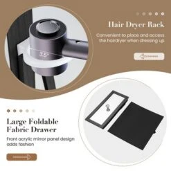 Tangkula 360° Swivel Jewelry Cabinet W/ Mirror Jewelry Storage Organizer Built-in Lights Black 11 Tangkula 360° Swivel Jewelry Cabinet W/ Mirror Jewelry Storage Organizer Built-in Lights Black -Baxton Studio Sale Shop GUEST 6b99179c a7b2 4612 a323 7c980f667d16