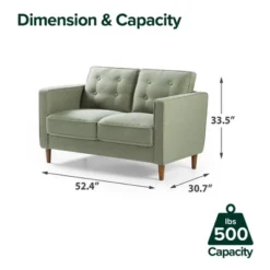 53" Lauren Loveseat Sofa Pearl Green - Zinus -Baxton Studio Sale Shop GUEST 6baee866 834a 4c24 8ab4 804932f81bd5