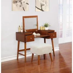 Viola Vanity Set Brown - Linon -Baxton Studio Sale Shop GUEST 6bf7d989 fd74 4772 b822 8a569a308472